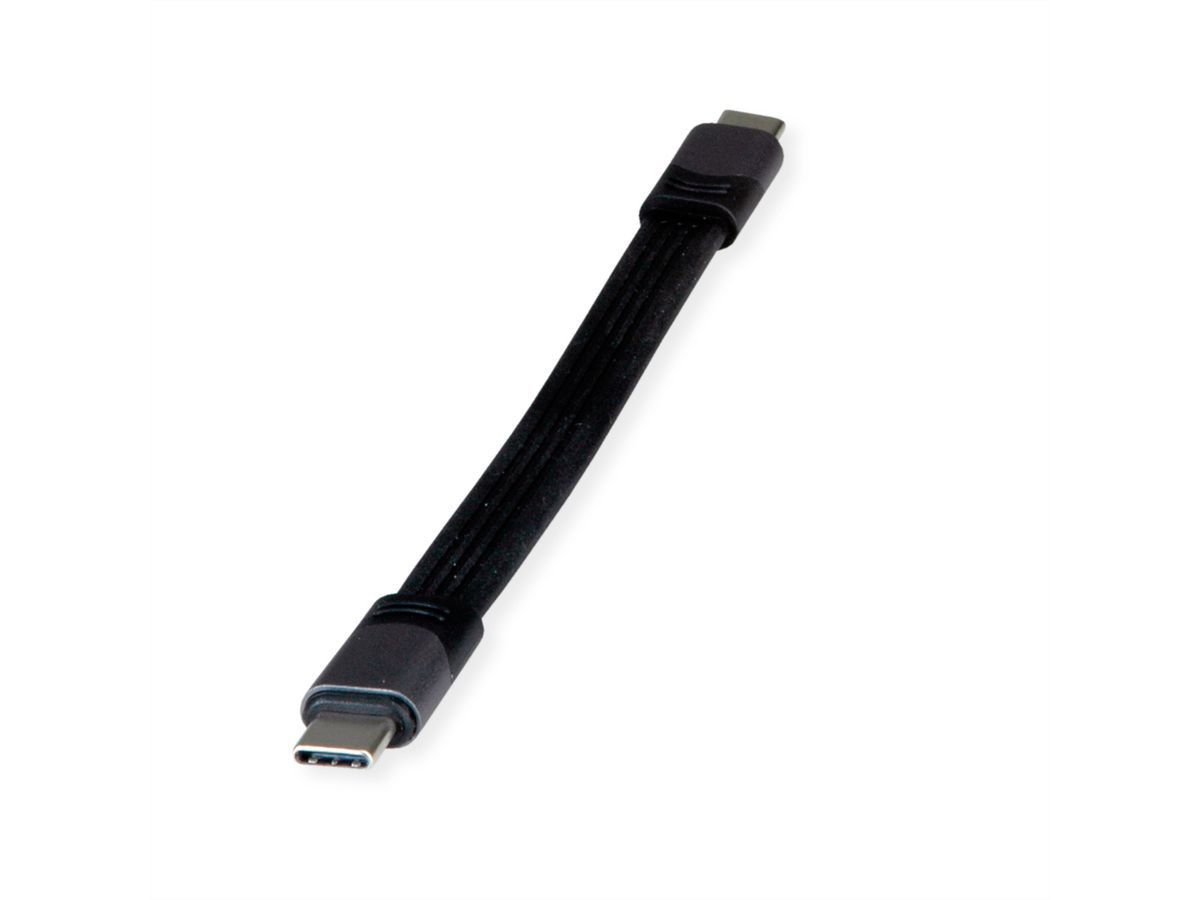ROLINE USB4 Gen3x2 Cable, PD (Power Delivery) 20V5A, with Emark, C-C, M/M, black, 15 cm