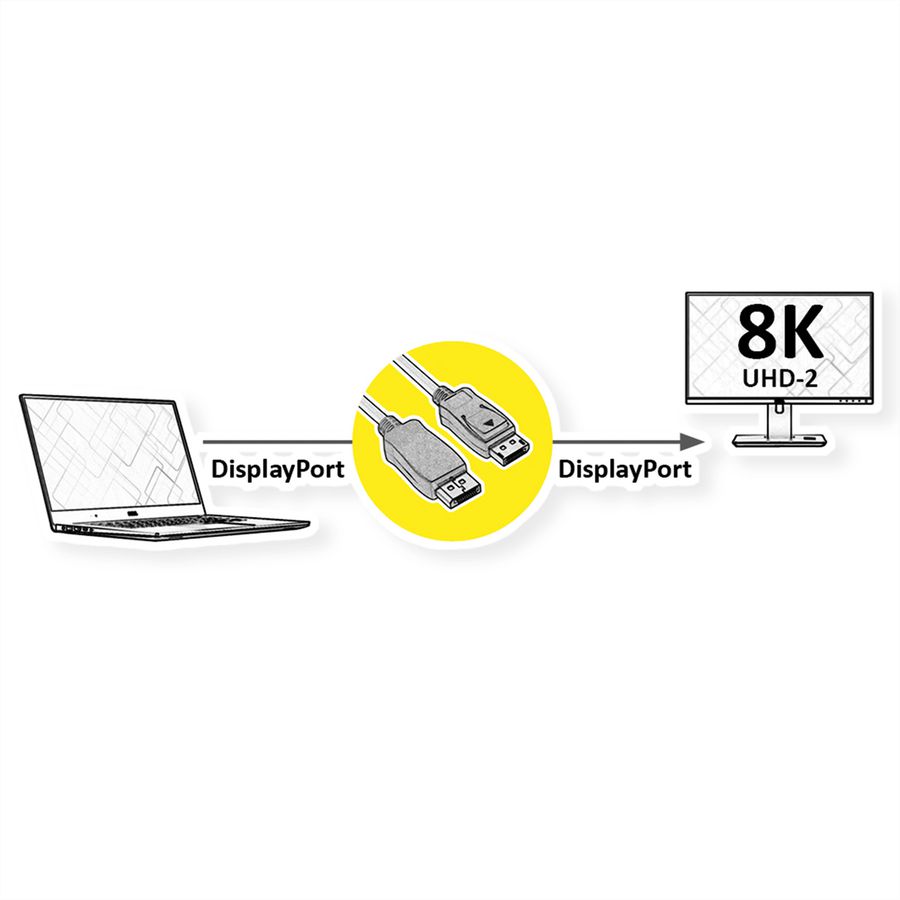 ROLINE DisplayPort Cable, v2.0, DP-DP, M/M, black, 3 m
