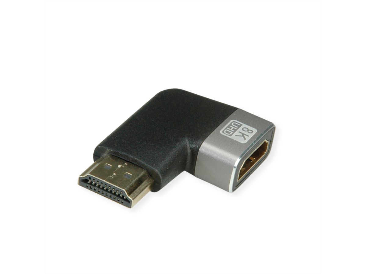 ROLINE 8K HDMI Adapter, M/F, 90° angled