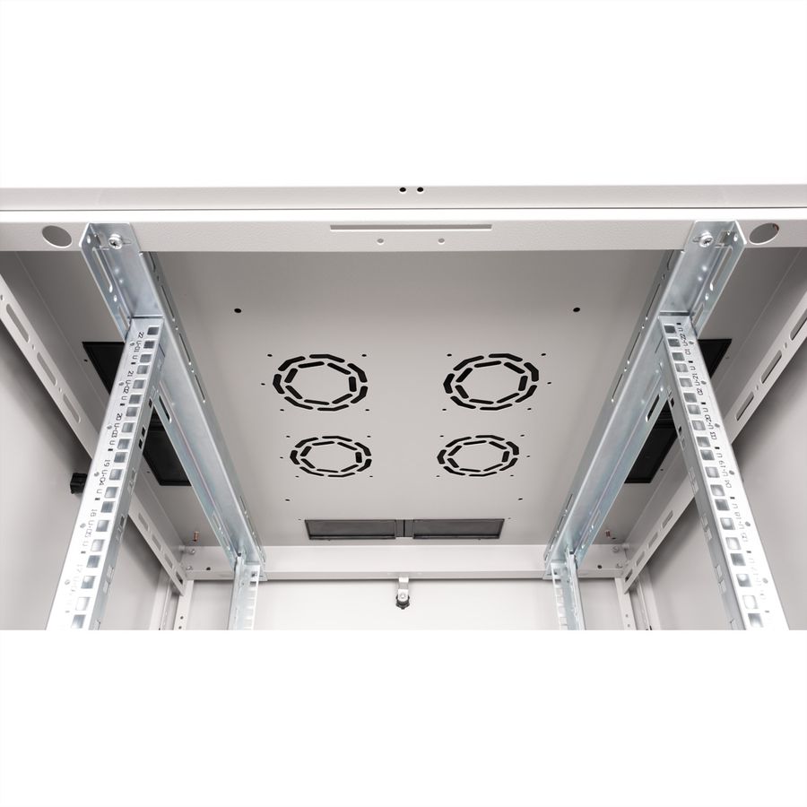 ROLINE 19-inch network cabinet Basic 22 U, 800x800 WxD glass door grey
