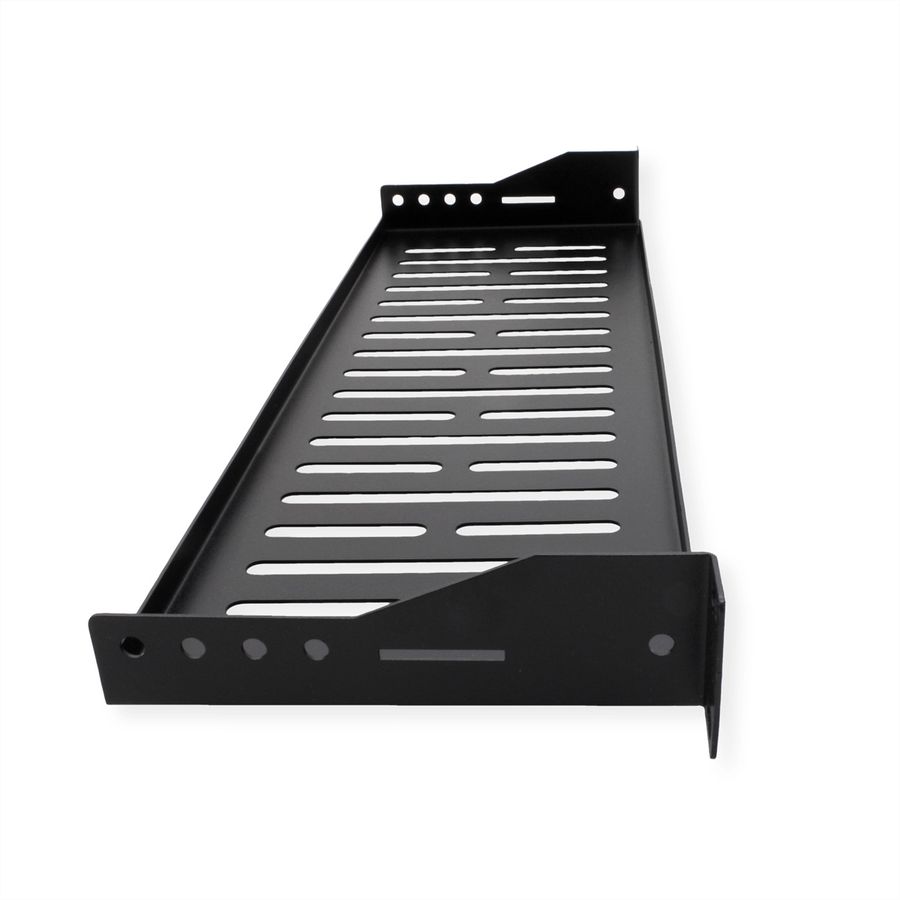 VALUE 19"-Fixed Shelf, 440 x 150mm, max. 10kg, 1U, U-Shape, black