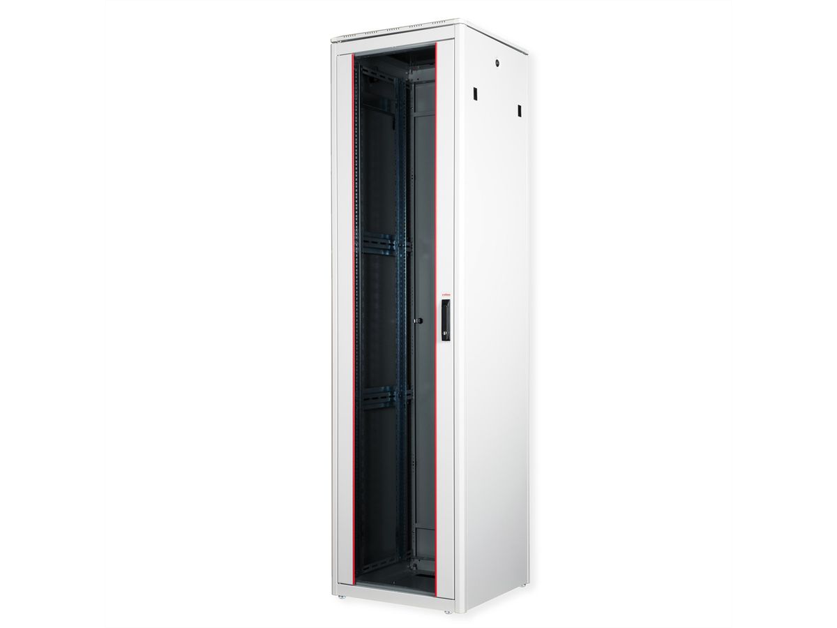 ROLINE 19-inch Network Cabinet Pro 47 U, 600x600 WxD glass door grey