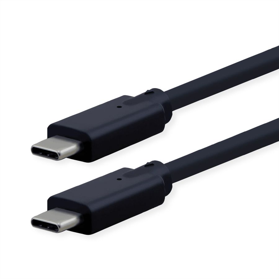 ROLINE Cable USB 3.2 Gen2 Compatible, C-C, M/M, 4K UHD-1, 10Gbit/s, Emark, 100W, black, 5 m