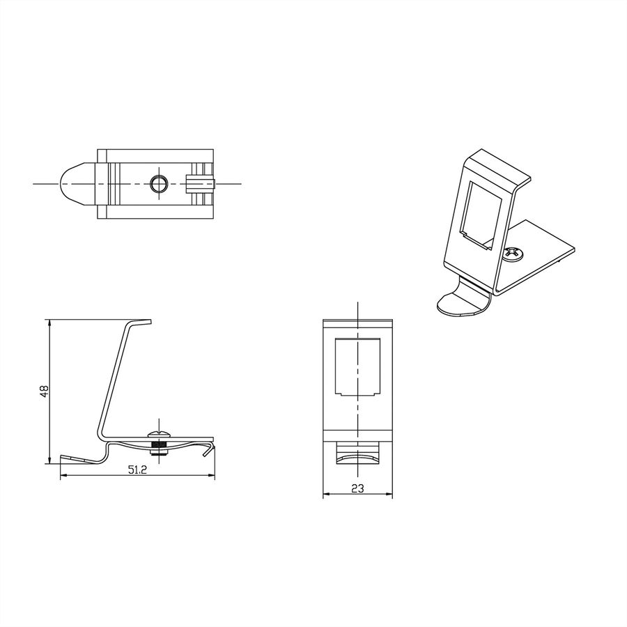 ROLINE DIN Rail Adapter, empty, for 1x Keystone