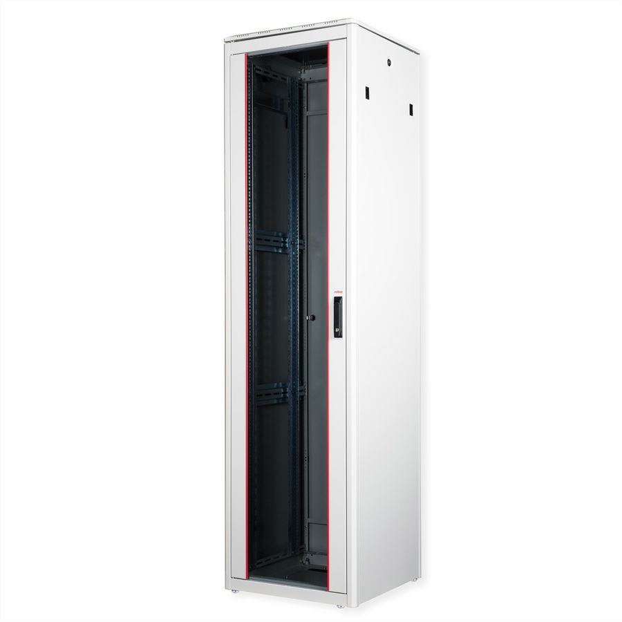 ROLINE 19-inch Network Cabinet Pro 47 U, 600x600 WxD glass door grey