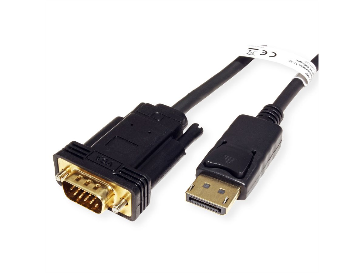 ROLINE  Cable DisplayPort - VGA, M / M, black, 3 m