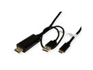 ROLINE Type C - HDMI + USB A Cable, M/M, 2 m