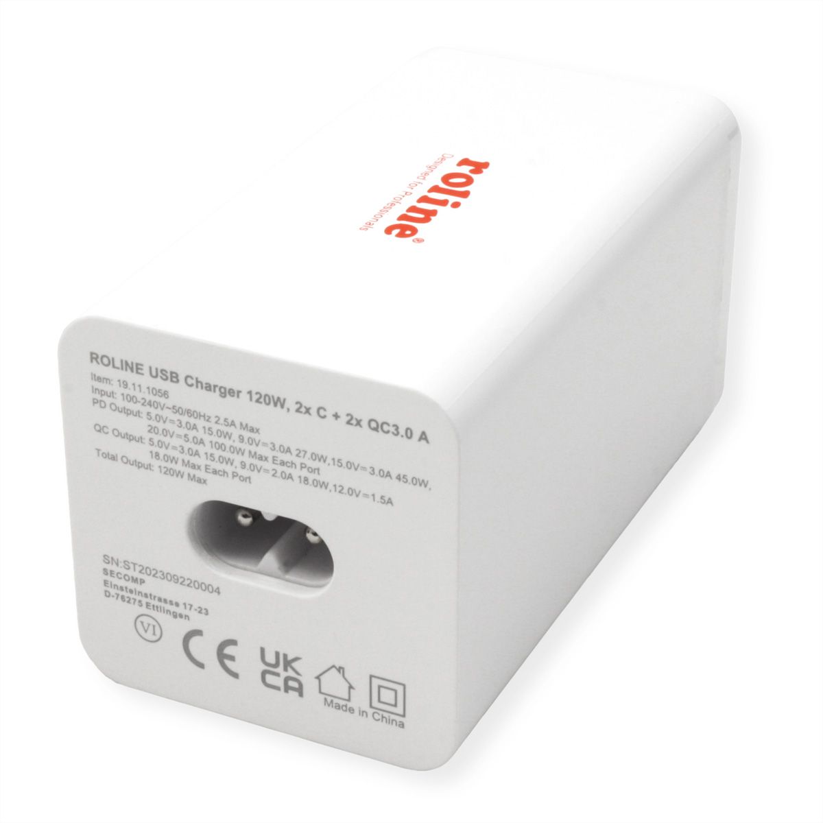 ROLINE USB Charger, 4 Ports (2x USB-C, 2x USB-A QC 3.0), max. 120W