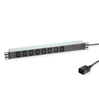 ROLINE 19" PDU for Cabinets 8x 3600W, IEC320 C13 - C20 M, silver, 2 m