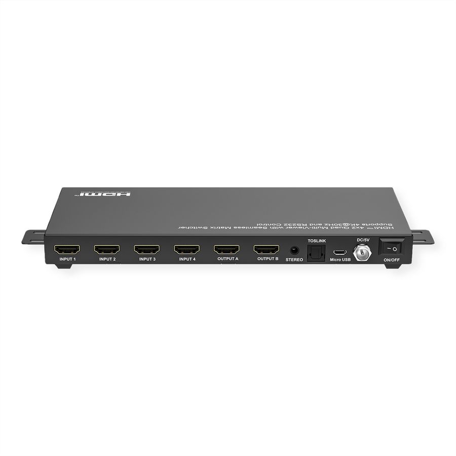 VALUE HDMI Matrix, 4x2, 4K30Hz, QUAD Multi-Viewer, seamless switching
