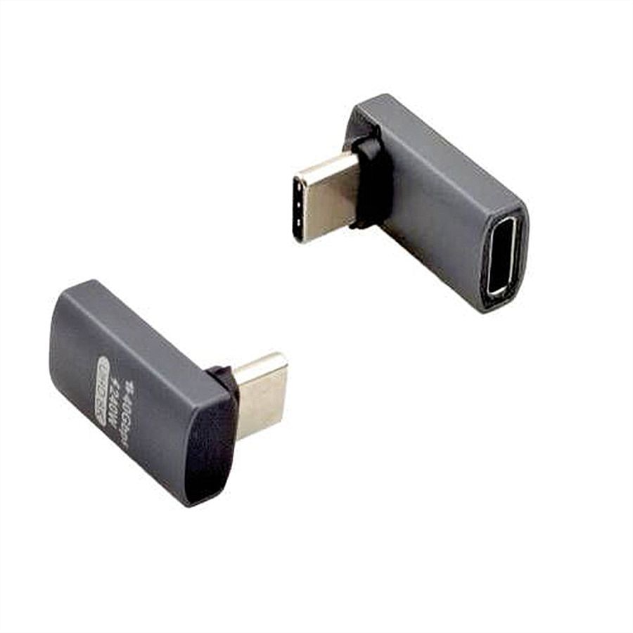 ROLINE Adapter, USB4 Gen 3x2, Aluminum, 90° wide, Type C, M/F, silver