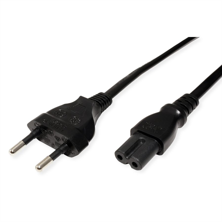 ROLINE Euro Power Cable, 2-pin, black, 1.8 m