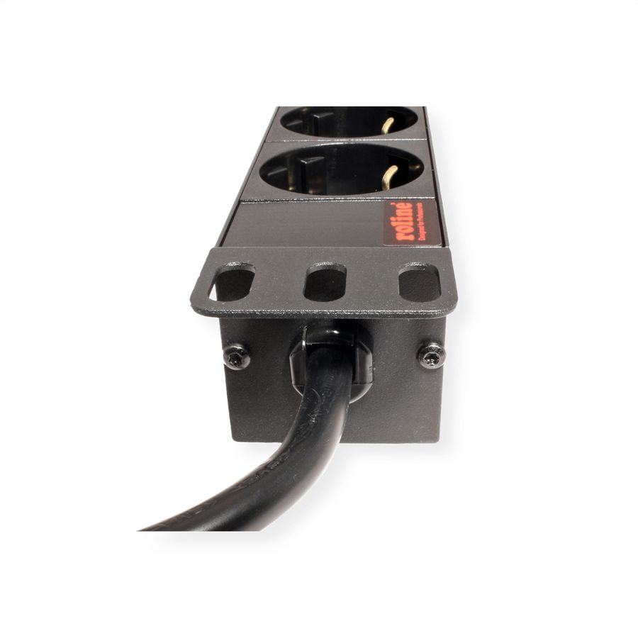 ROLINE PDU for Cabinet, 9x socket, 45°, 16A, black, 2 m