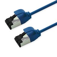 ROLINE S/FTP Patch Cord Cat. 8.1 (Class I), LSOH, Slim, PoE, blue, 0.3 m