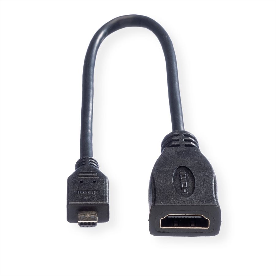 ROLINE HDMI High Speed Cable + Ethernet, A - D, F/M, 0.22 m