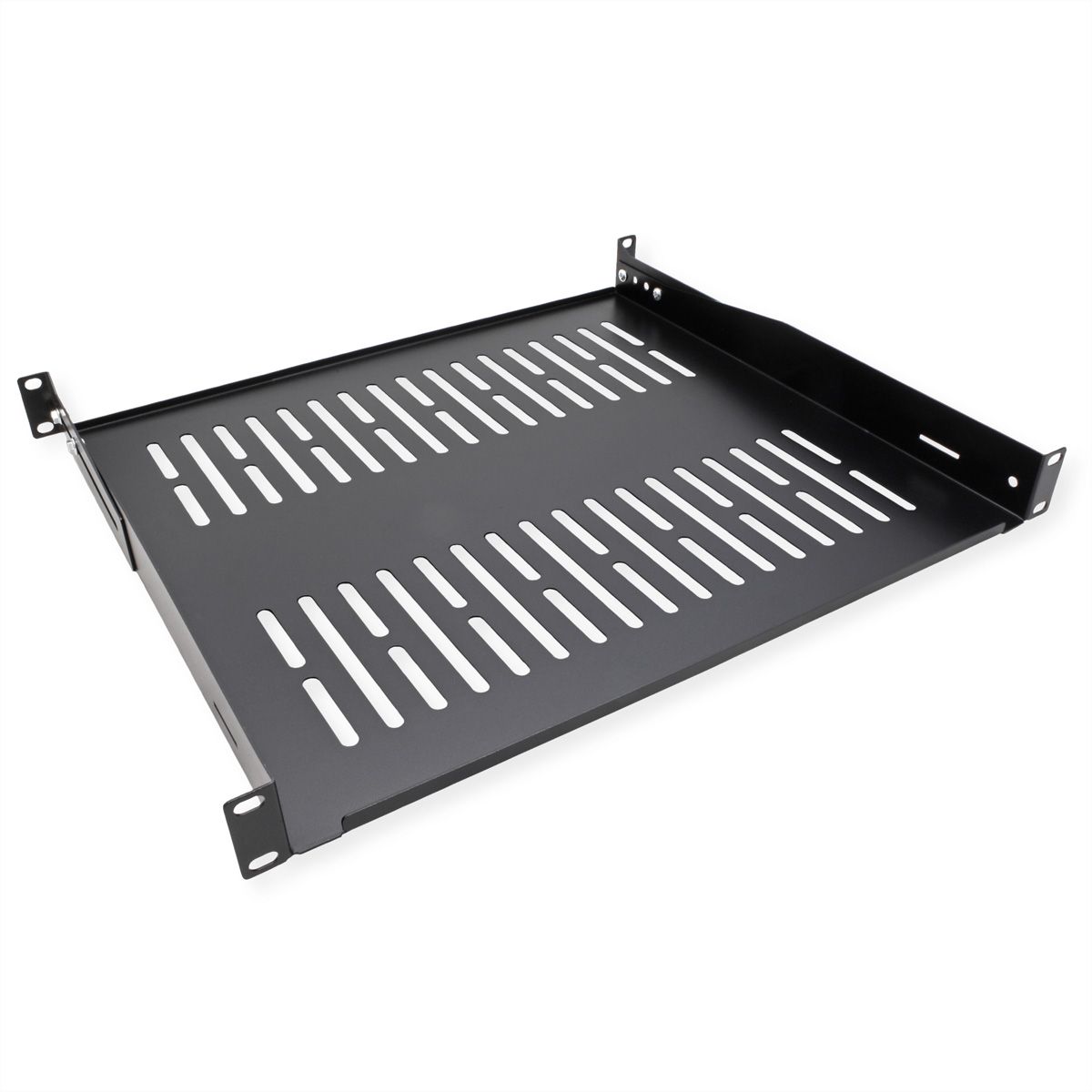 VALUE 19"-Fixed Shelf, 440 x 400mm, max. 25kg, 1U, U-Shape, black
