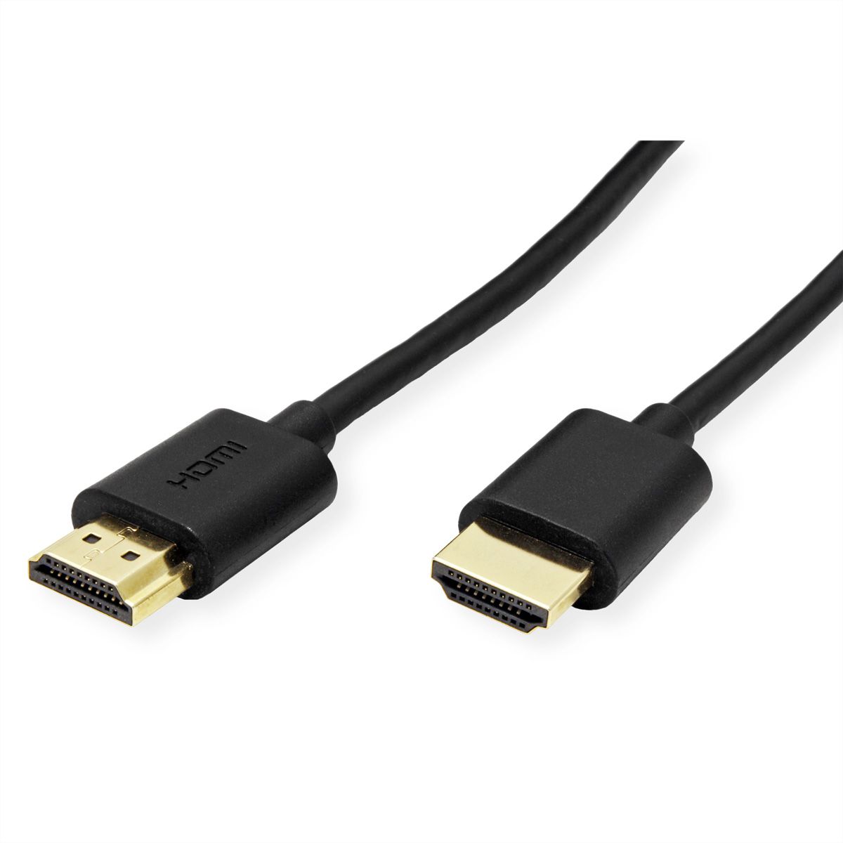 ROLINE HDMI High Speed Cable + Ethernet, Ultra Slim, M/M, black, 1 m