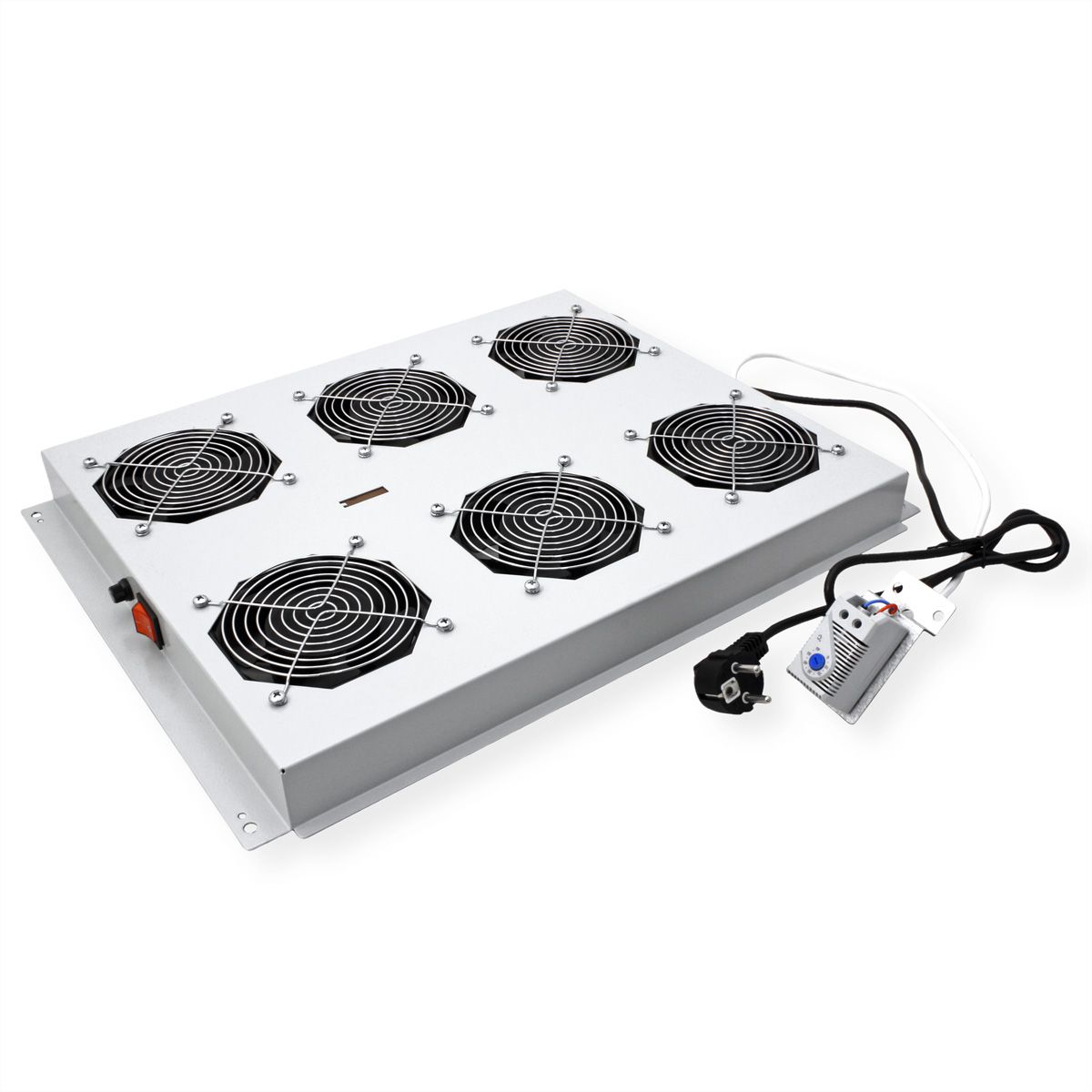 ROLINE 19-inch roof-mounted fan unit 6 fans, Thermostat grey