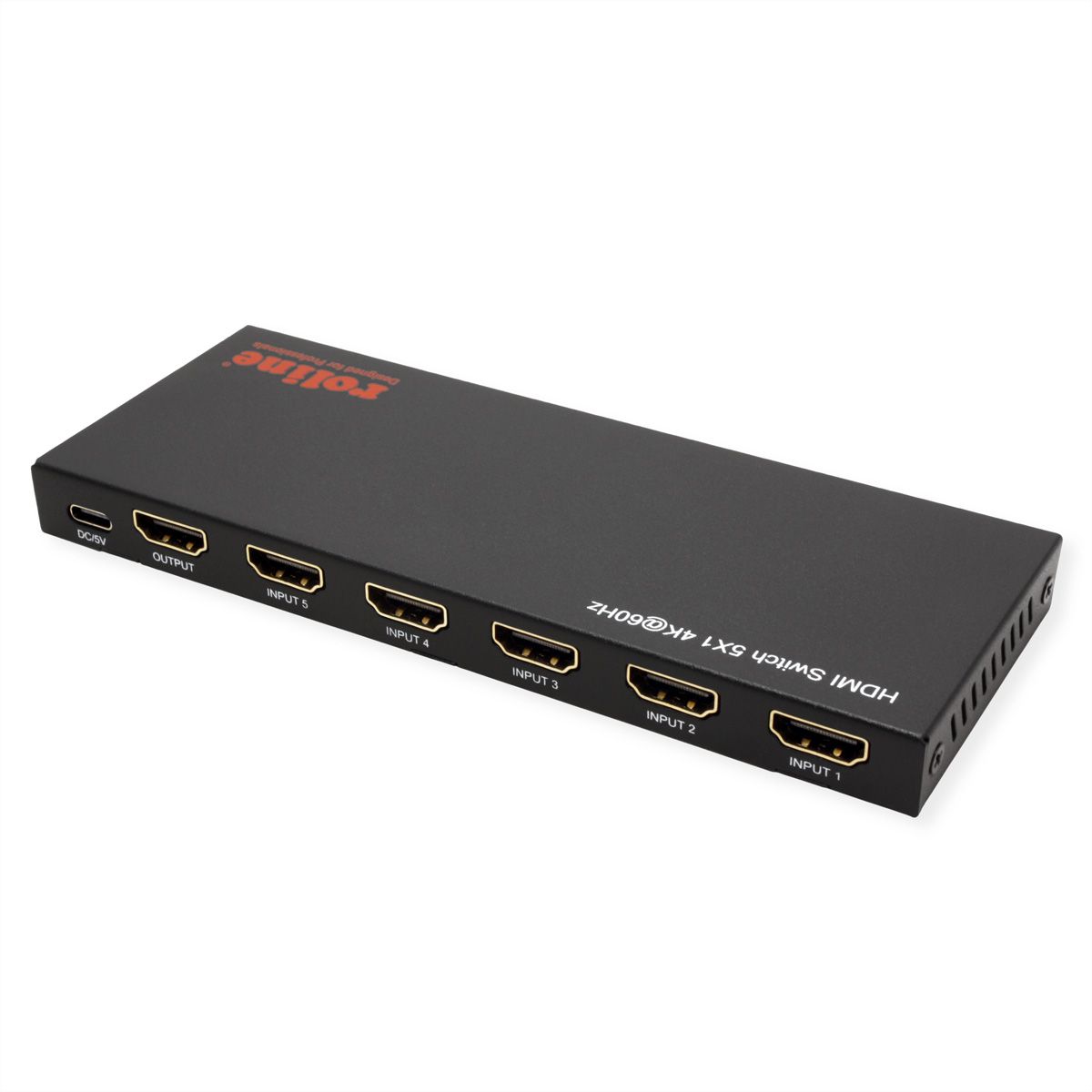 ROLINE HDMI Switch, 5x1, 4K60Hz, with Remote Control