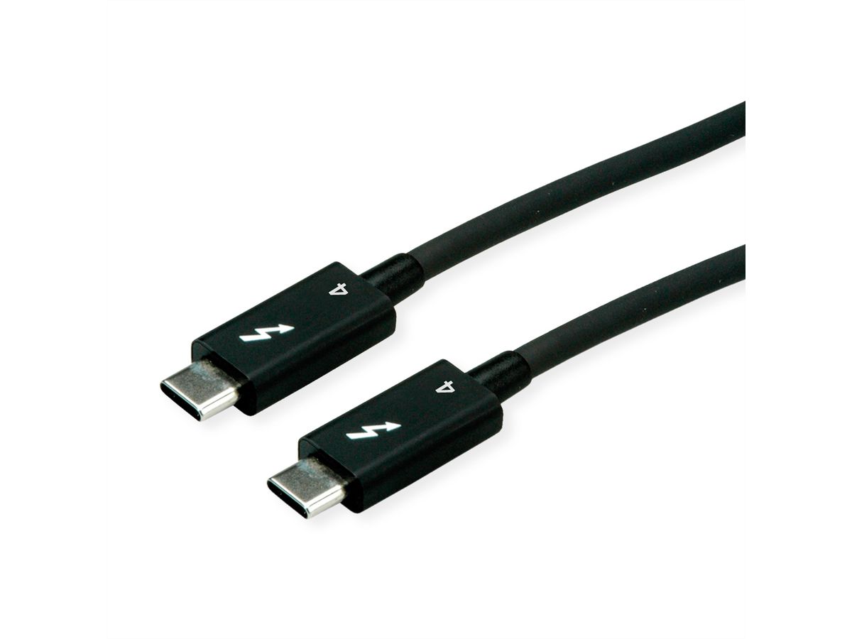 ROLINE Thunderbolt™ 4 Cable, 40Gbit/s, 100W, C-C, M/M, active, black, 2 m