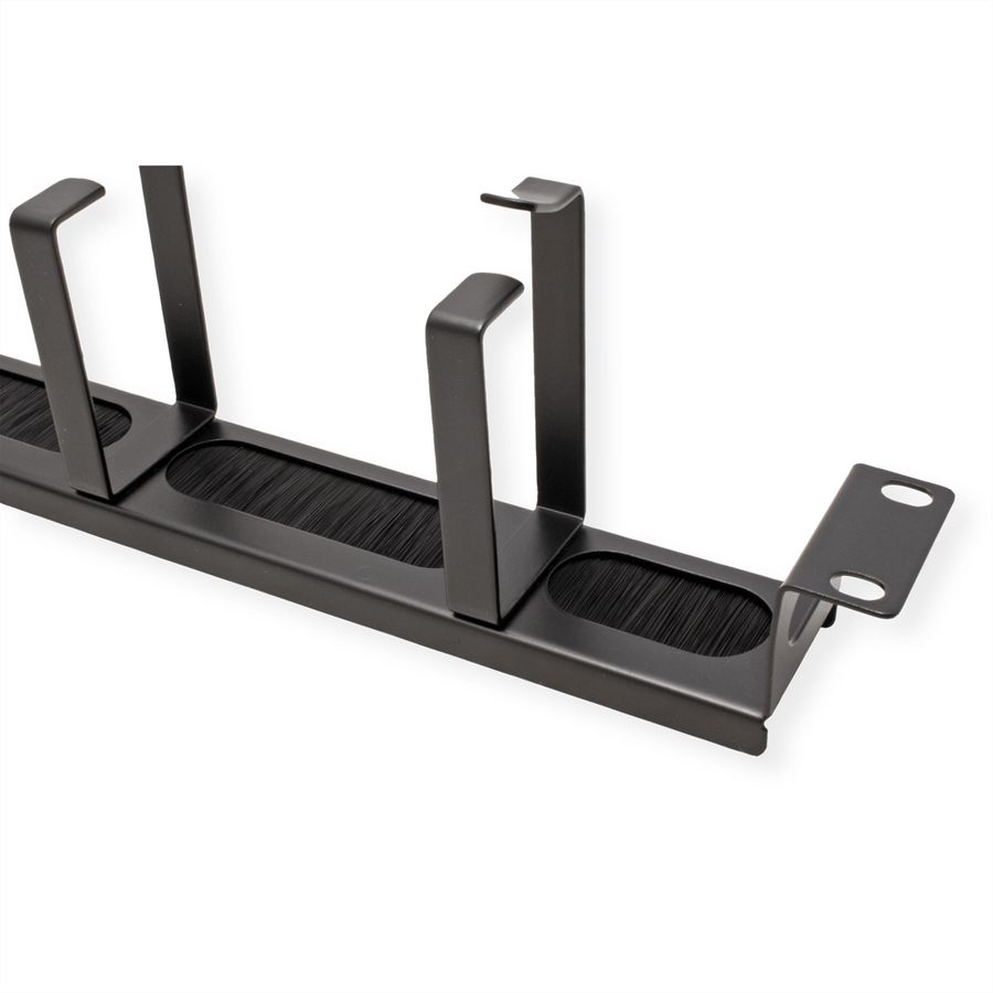 VALUE 19" Cable Management 1U, with 4 Metal Rings (G-Type), with Brush Seal, black
