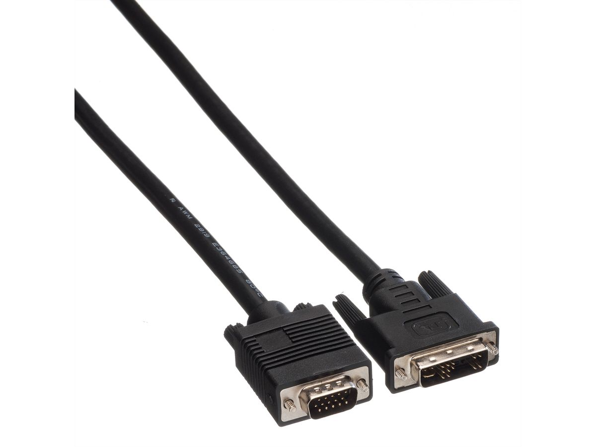 ROLINE DVI Cable, DVI (12+5) - HD15, M/M, 5 m