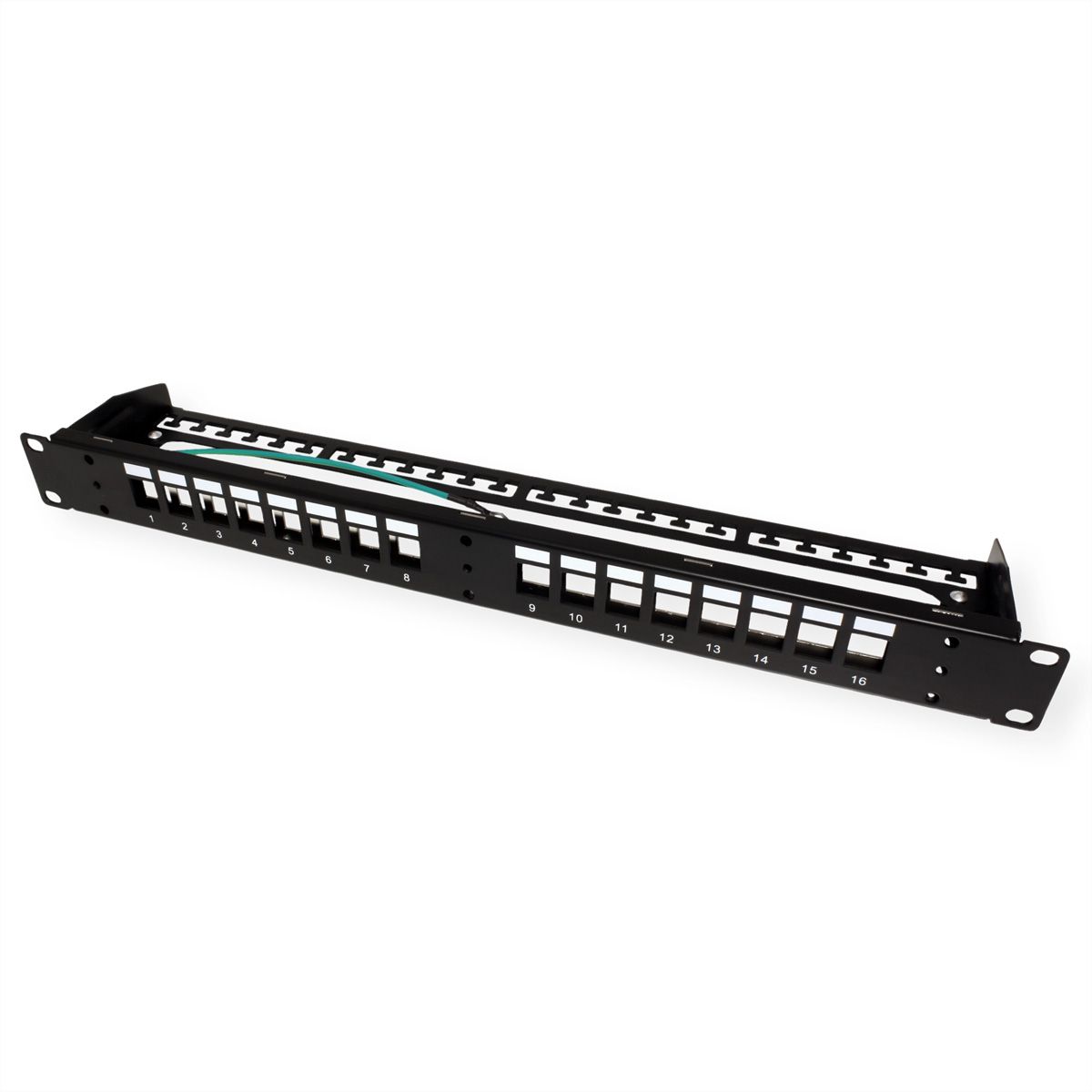 ROLINE Keystone 19'' Module Frame, 16 Ports, shielded, black