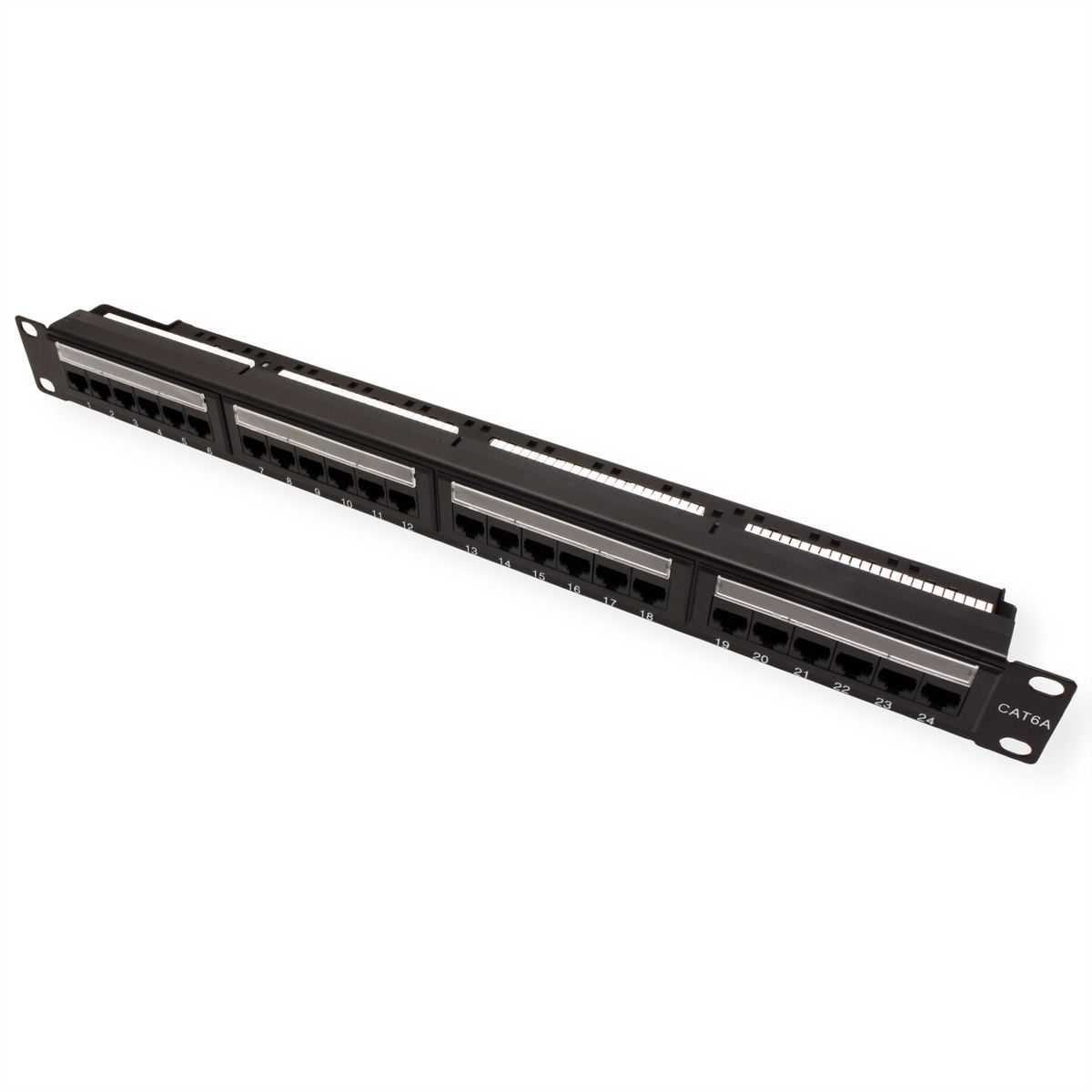 VALUE Cat.6A (Class EA) 19" Patch Panel, 24 Ports, UTP, black