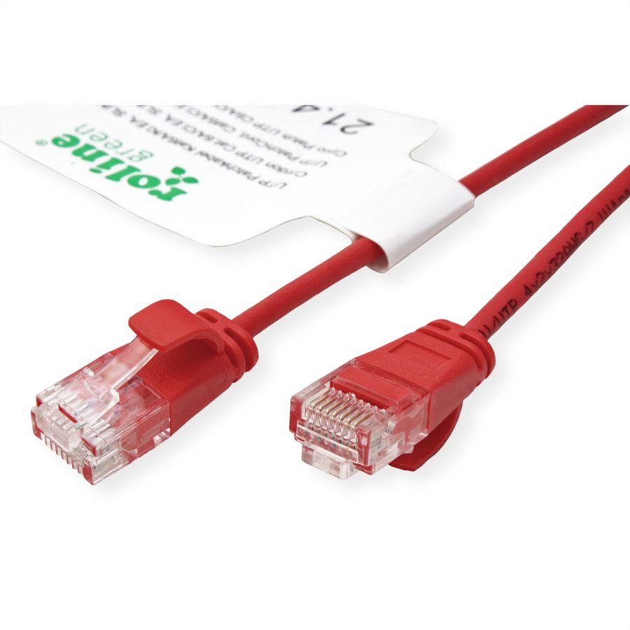 ROLINE GREEN UTP Data Center Patch Cord Cat.6A (Class EA), LSOH, Slim, red, 5 m