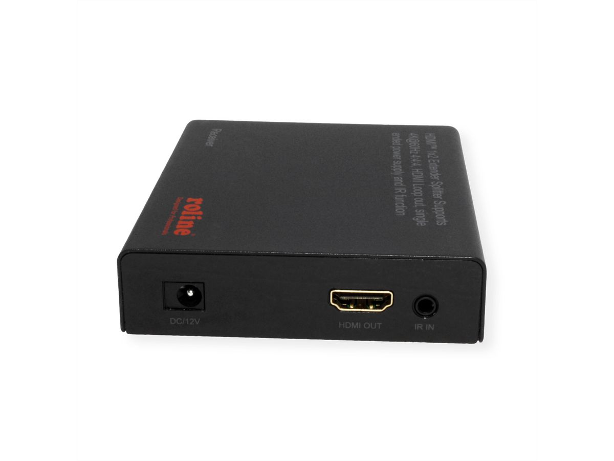 ROLINE HDMI Extender and Splitter, 1x2, via Cat6A, 70m, 4K60Hz