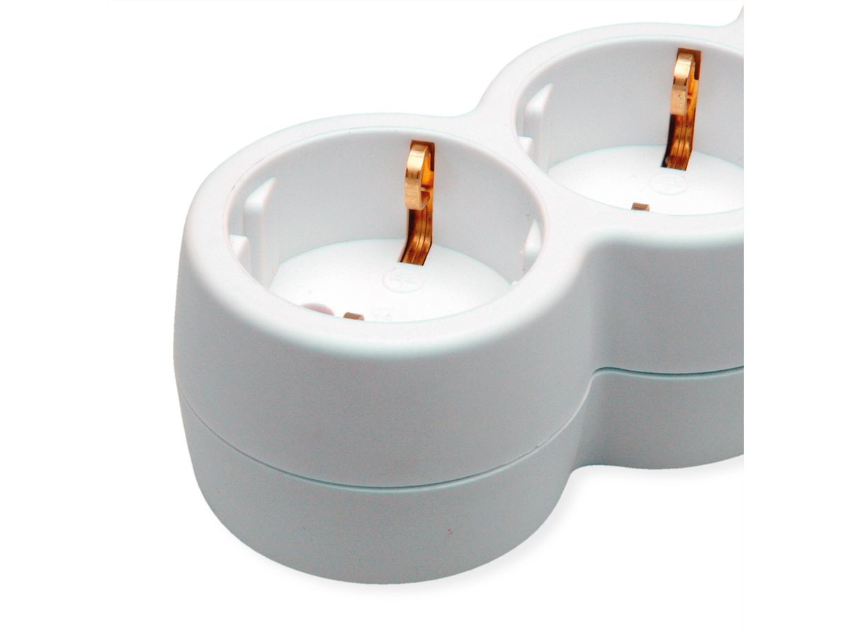 VALUE Power Strip, 6-way, with illuminated Switch, white, 3 m