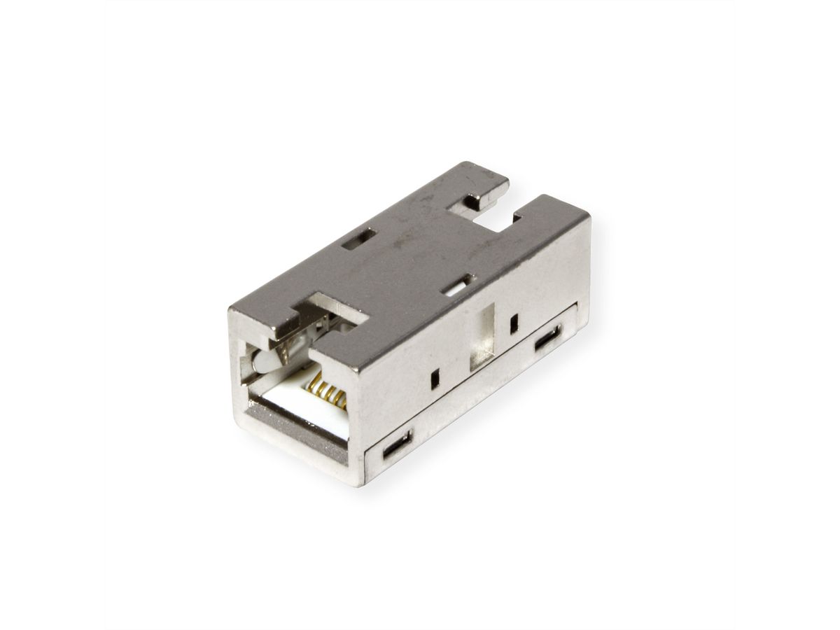 ROLINE RJ-45 Modular Coupler, Cat. 6A (Class EA), shielded, metal housing