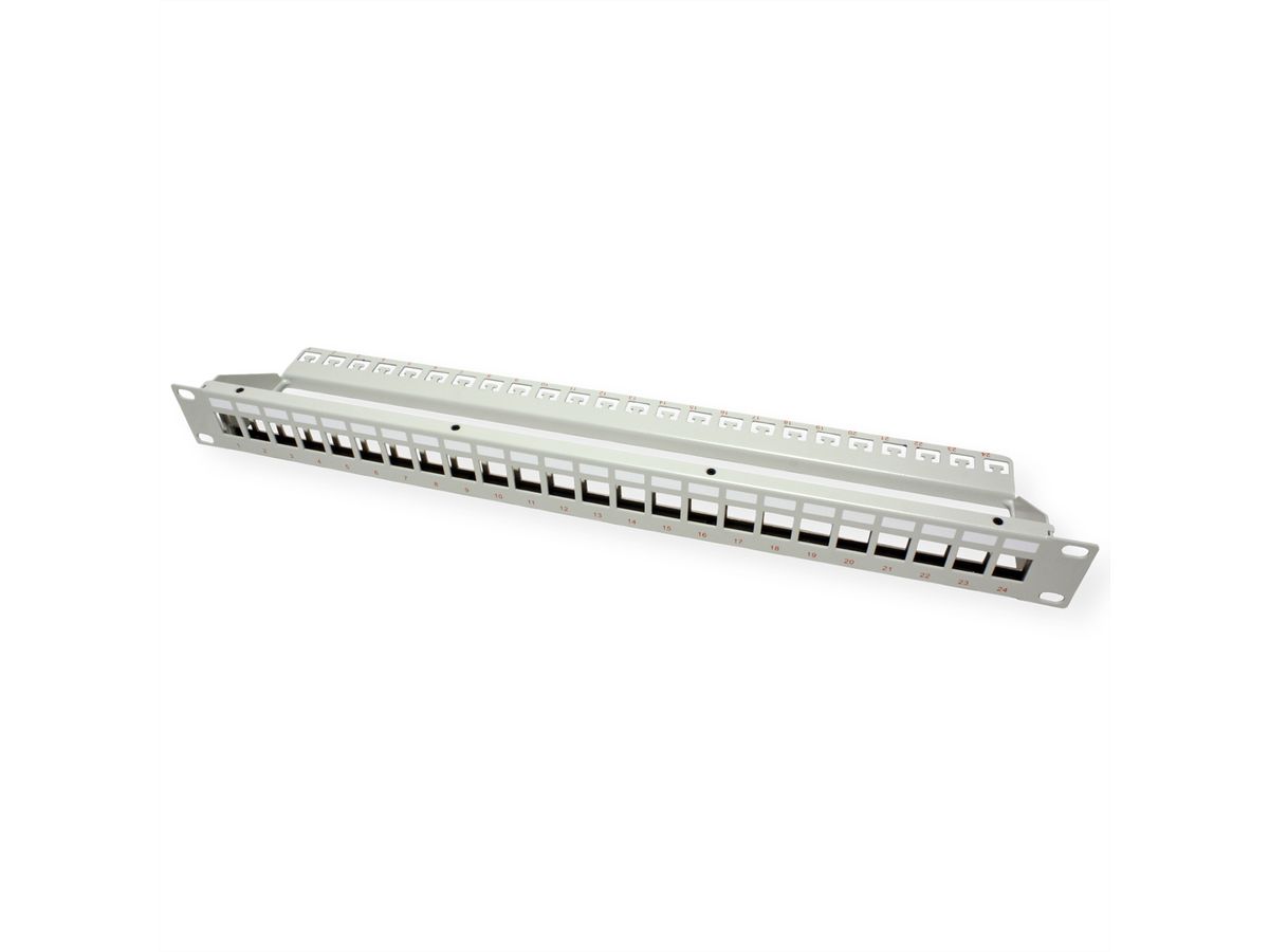 ROLINE Keystone 19'' Module frame, 24 Ports, shielded, grey