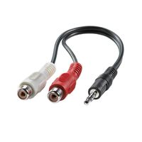 VALUE 3.5mm (M) - Cinch (2x M) Cable, black, 0.2 m