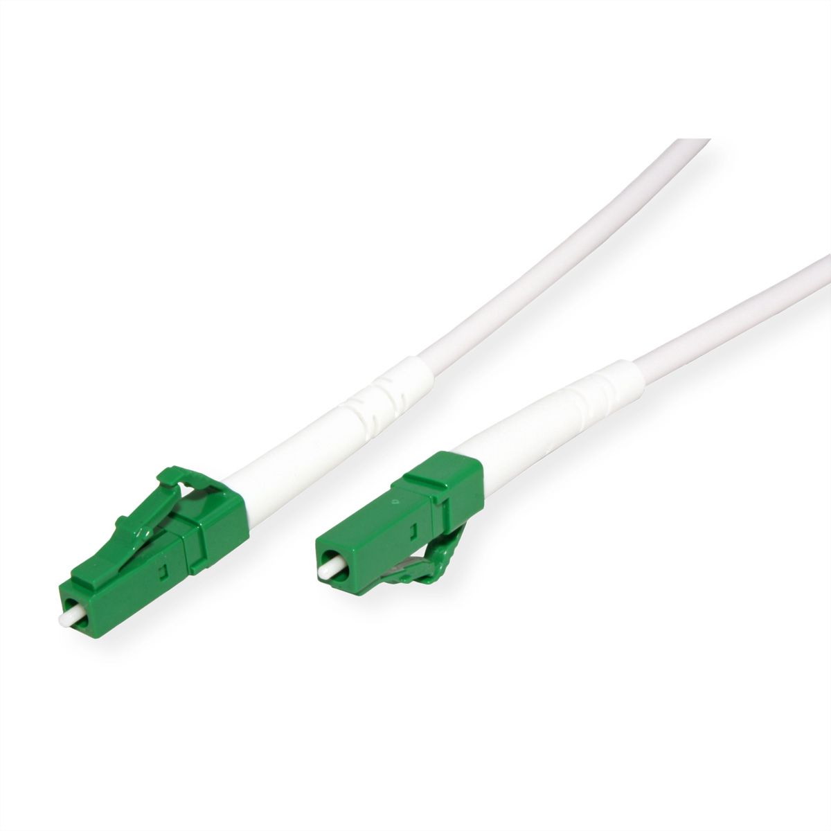 ROLINE Fibre Optic Jumper Cable 9/125µm, OS2, LC/LC, APC, simplex, LSOH, armoured, white, 15 m