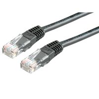 ROLINE UTP Patch Cord Cat.5e (Class D), PoE, black, 0.5 m