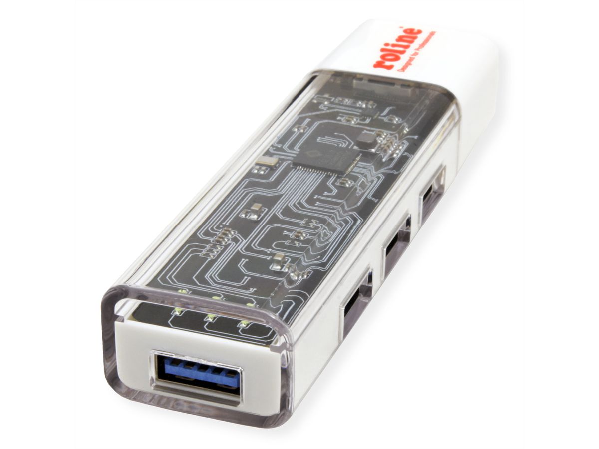 ROLINE USB 3.2 Gen 1 Hub, 4 Ports, Type A+C host connection cable
