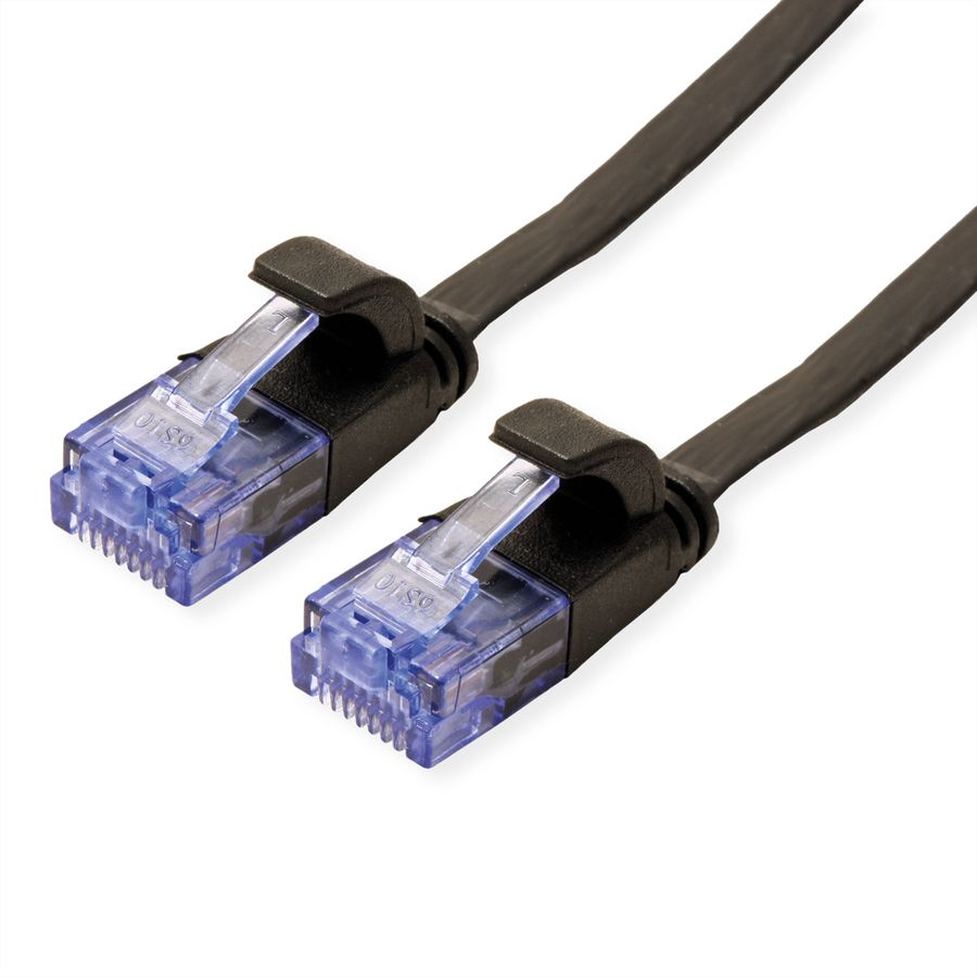 VALUE UTP Patch Cord, Cat.6A (Class EA), extra-flat, black, 2 m