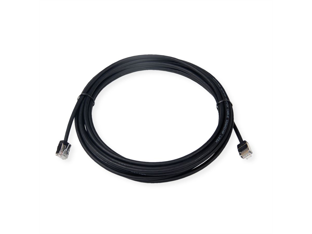 ROLINE U/FTP Data Center Patch Cord Cat.6A (Class EA), LSOH, Slim, Ultra Short Connector, black, 0.5 m