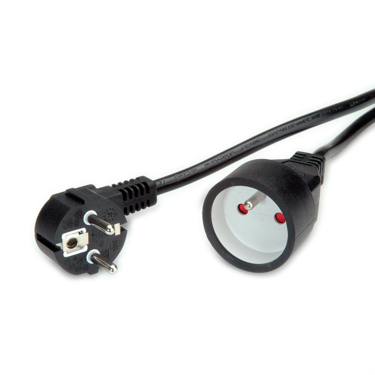 VALUE Extension Cable with 3P. Connectors, UTE Version, AC 230V, black, 5 m