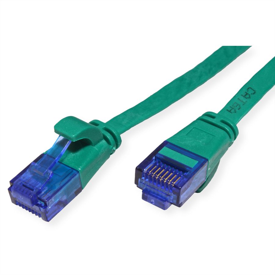 VALUE UTP Patch Cord, Cat.6A (Class EA), extra-flat, green, 0.5 m