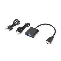 STANDARD Cableadapter, HDMI - VGA + Audio, M/F, (stereo), 0.23 m