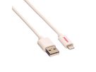 ROLINE Lightning to USB Cable for iPhone, iPod, iPad, white, 1.8 m