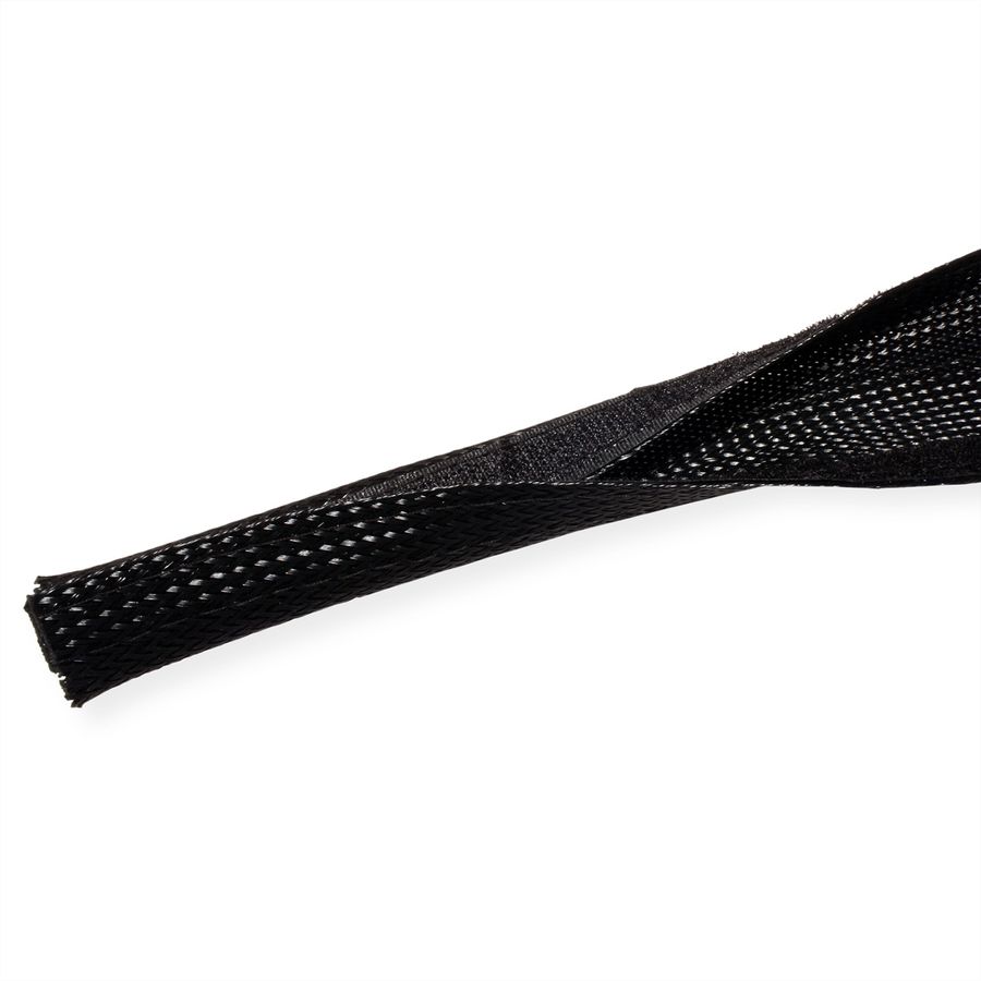 ROLINE PVC Cable Conduit, Strap Closing, black, 2.5 m