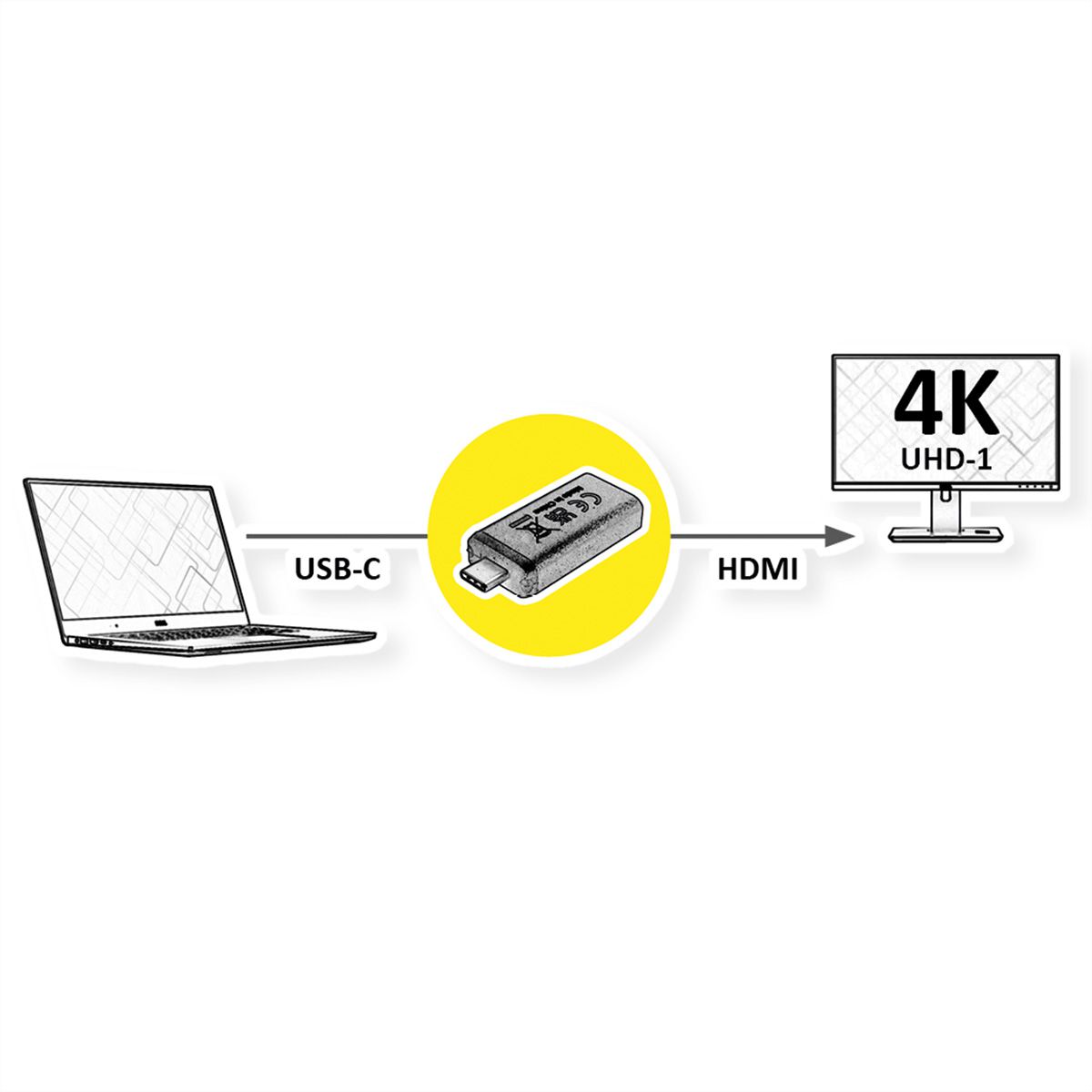 VALUE USB Type C - HDMI Adapter, M/F, 4K60