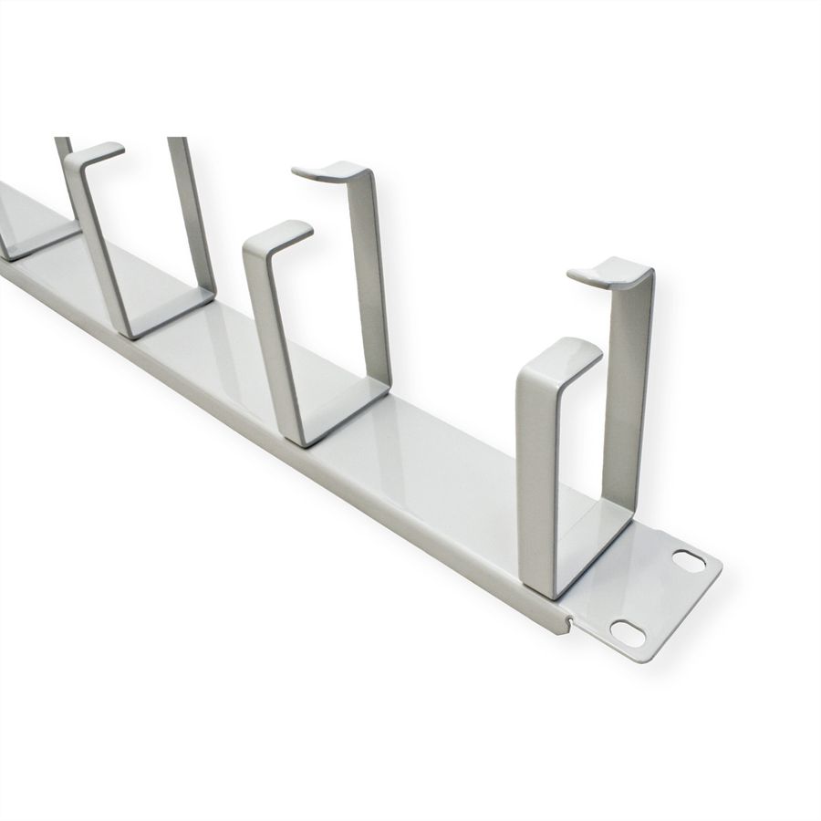 VALUE 19" 1U Cable Management Plate, G-Type, 5 Hooks, grey