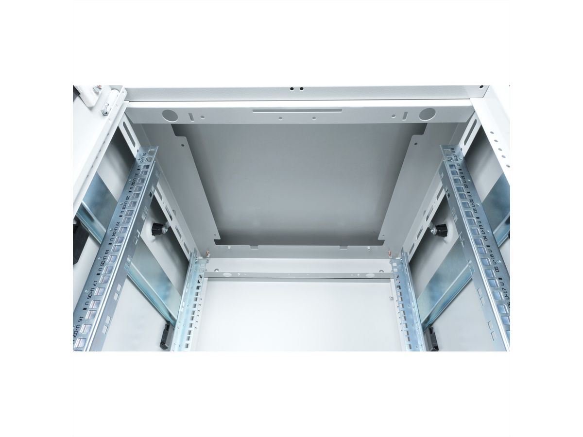 ROLINE 19-inch Network Cabinet Pro 22 U, 600x600 WxD glass door grey