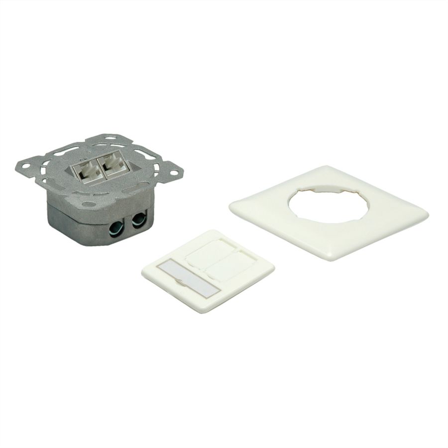 VALUE Cat.6A (Class EA) Flush Mount Wall Jack, STP, vertical, white