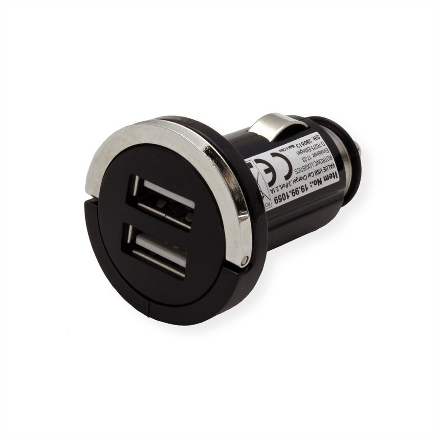VALUE USB Car Charger, 2 Port, 10W