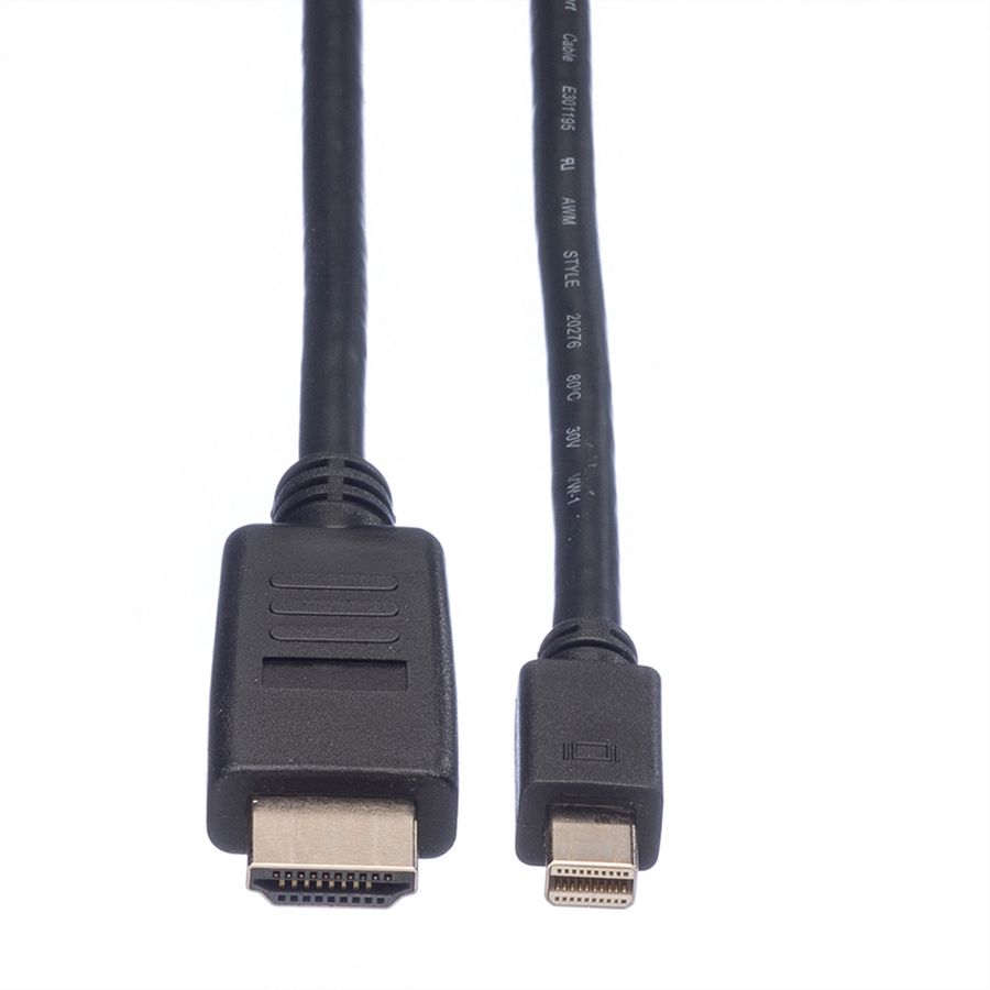 VALUE Mini DisplayPort Cable, Mini DP-HDTV, M/M, black, 1 m
